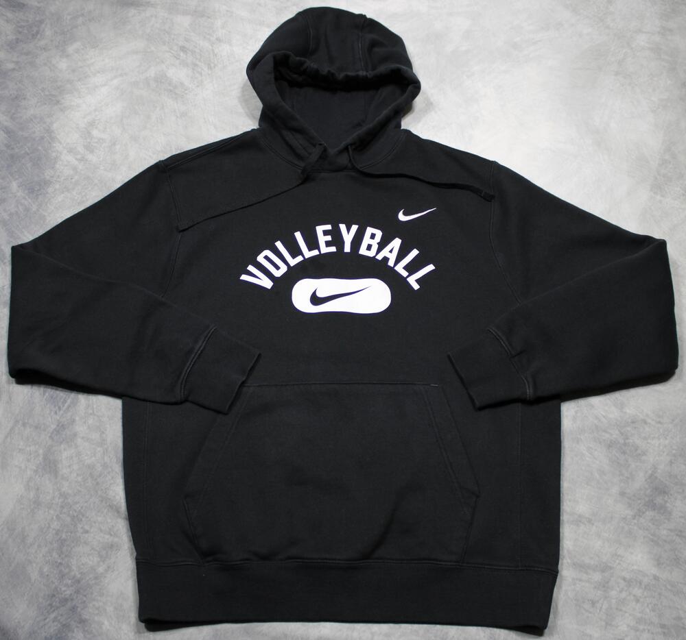 Nike Hoodie Mens Medium Black Fleece Pullover Volleyball Graphic CJ1611-010